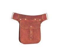 Battle-Merchant Bolso de piel medieval - Riñonera de piel - Bolsa pequeña para LARP, Cosplay y festivales, marrón, Einheitsgröße, Edad Media