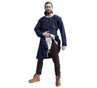 Battle-Merchant Calentadores de pierna con cintas de nido, para hombre, marrón, L-XL