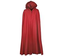 Battle-Merchant - Capa medieval con capucha/gugel - Para mujer y hombre - Ideal para LARP, estilos vikingos o disfraces - Rojo