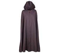 Battle-Merchant - Capa medieval con capucha/gugel - Para mujer y hombre - Ideal para LARP, estilos vikingos o disfraces - Marrón