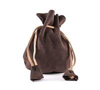 Battle-Merchant Cartera de piel para gato de ante | Vikingo medieval LARP, marrón oscuro, small, Monedero