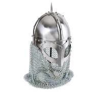 Battle-Merchant Casco Vikingo Con Cota De Malla De 2mm De Acero Casco Vikingo