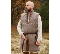 Battle-Merchant Chaleco Sin Mangas Con Detalles Hechos A Mano, Marrón