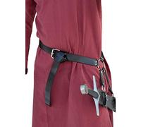 Battle-Merchant Cinturón de espada medieval de piel, con cinturón para espada medieval, varios modelos, Negro , 160x3cm