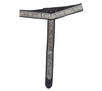 Battle-Merchant Cinturón medieval de tela - Cinturón de tela en Y con cenefa - Correa de algodón noble - Edad Media, LARP, recreación, Negro , Talla única