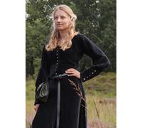 Battle-Merchant Cotehardie Isabell De Terciopelo, Vestido Medieval Negro Mujer