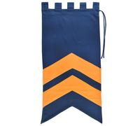 Battle-Merchant Edad Media Bandera Con Rayas,Azul-Amarillo - Caballero Banner