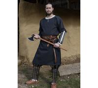 Battle-Merchant Edad Media Túnica Albrecht Con Cenefa, Manga Larga, Azul Oscuro