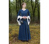 Battle-Merchant Edad Media Vestido Amal Azul/Natural Bliaut Con Höllenfenstern