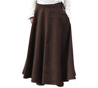 Battle-Merchant - Falda Medieval Ancha - Largo hasta el Suelo - Ropa de Estilo Vikingo para Larp - Algodón - Marrón Oscuro - XXL