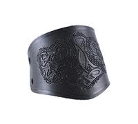 Battle-Merchant Guardabrazos Cortos de Cuero, con Martillo de Thor (Negro)