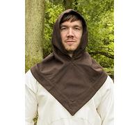 Battle-Merchant Gugel Skjoldehamn medieval para hombre y mujer, algodón, con capucha vikinga, disfraz (marrón)