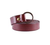 Battle-Merchant LARP Cinturón de piel medieval para hombre y mujer | Cinturón medieval estrecho de pirata vikingo, rojo, 160 cm
