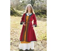 Battle-Merchant Bordado Wikinger-Mantel Ella, Weinrot-Petrol Edad Media Larp