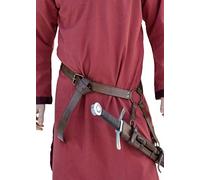 Battle Merchant Medieval Espada Cinturón de piel Marrón