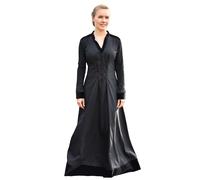 Battle-Merchant - Vestido largo medieval Meira con detalles de terciopelo - Vestido de fantasía para mujer - Traje, disfraz, LARP, Negro , M