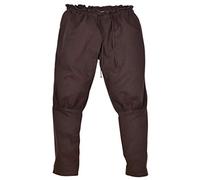 Battle-Merchant - Pantalones vikingos - Rushose Olaf - Pantalones Larp - Pantalones medievales - Pantalones para hombre para pantorrilla - S-XXXL, marrón, 3XL