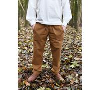 Battle-Merchant Pantalones Medievales Simples Hagen, Marrón Claro