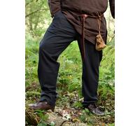 Battle-Merchant Pantalones Medievales Simples Hagen, Negros