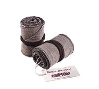 Battle-Merchant Pantorrilla medieval para hombre y mujer, par, con patrón de espiga para pantalones, algodón, envoltura de pierna, LARP, marrón/crema