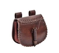 Battle-Merchant | pequeña medieval riñonera de piel marrón | riñonera para hombre y mujer en color marrón | Vikingo Recreación de cuero para el cinturón