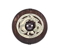 Battle-Merchant Placa redonda con diseño de animales de agarre, de madera, pintado a mano, 61 cm (24 pulgadas), cartel vikingo medieval para adultos