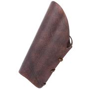 Battle-Merchant - Pulsera de piel - Puño corto de combate marrón oscuro con correa de piel - Armschutz - Armschiene medieval LARP Vikingos
