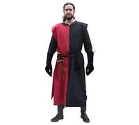 Battle-Merchant - Sobrevesta medieval Eckhart para hombre - Caballero - Negro/rojo - XL/XXL