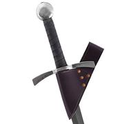 Battle-Merchant Soporte de cinturón de Espada Simple Hecho de Cuero para Cuchillas de hasta 5.5 cm (Marrón)