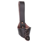 Battle-Merchant - Soporte para cinturón de cuerno para beber de piel - Para cuerno de agua potable - Capacidad de 0,2-0,3 litros - Accesorios para LARP medieval y vikingo - Marrón