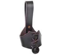 Battle-Merchant Soporte para cinturón de piel auténtica | Trinkhorn medieval vikingo LARP