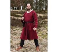 Battle-Merchant Túnica Askur Kragelund Medieval, De Manga Larga, Color Vino
