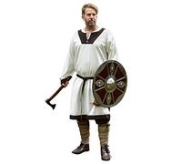 Battle Merchant Túnica de Hombre Medieval vallentin (Natural/Marrón/L)