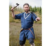 Battle-Merchant Túnica Medieval Ailrik Con Bordado, De Manga Corta, Azul