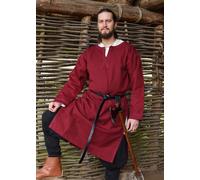 Battle-Merchant Túnica Medieval Albrecht Con Borde, De Manga Larga, Burdeos