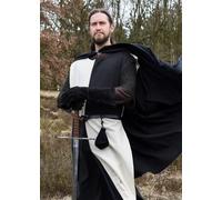 Battle-Merchant Túnica Medieval Eckhart, Mi-Parti, Natural/Negro