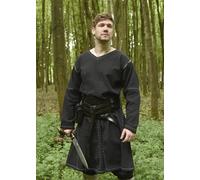 Battle-Merchant Túnica Medieval Kragelund Askur, De Manga Larga, Negra