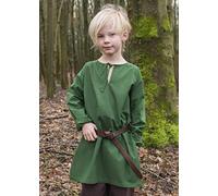 Battle-Merchant Túnica medieval para niños Arn - Unisex - Algodón - Ropa medieval - Vikingo - Pirata Caballero - Disfraz - Carnaval - LARP, verde, talla 146