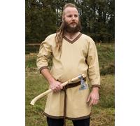 Battle-Merchant Túnica Vikinga De Algodón, Beige