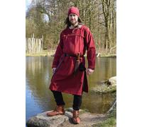 Battle-Merchant Túnica Vikinga Ove Con Patrón De Espiga, Burdeos