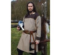 Battle-Merchant Túnica Vikinga Ove Con Patrón De Espiga, Marrón
