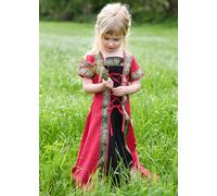 Battle-Merchant Vestido Infantil Medieval Rojo/Negro Vikingo Disfraz