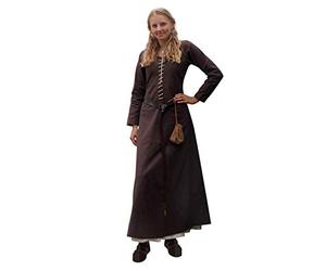Battle-Merchant - Vestido Medieval Cotehardine AVA con cordón - Manga Larga - Ideal para Larp Vikingo