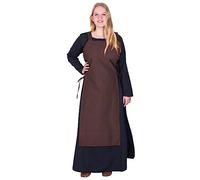 Battle-Merchant Vestido Medieval de Tinna para Mujer, con Cordones, sin Mangas, de algodón, Estilo Vikingo, marrón S-M