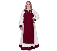 Battle-Merchant Vestido Medieval de Tinna para Mujer, con Cordones, sin Mangas, de algodón, Estilo Vikingo, borgoña, S-M