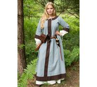 Battle-Merchant Vestido Medieval Gudrun Azul-Gris/Marrón Vikingo LARP
