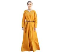 Battle-Merchant - Vestido medieval ligero Milla - Vestido vikingo para mujer - medieval disfraz LARP, fantasía, amarillo mostaza, XXL