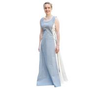 Battle-Merchant - Vestido medieval sin mangas Jarle - Vestido vikingo para mujer - Disfraz medieval LARP, fantasía, Azul gris/natural, S