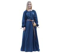 Battle-Merchant - Vestido Medieval Vikingo Ana - Ideal para Larp - Azul - XL