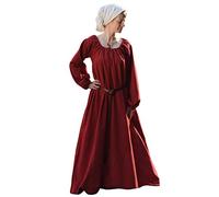 Battle-Merchant - Vestido Medieval Vikingo Ana - Ideal para Larp - Rojo - M